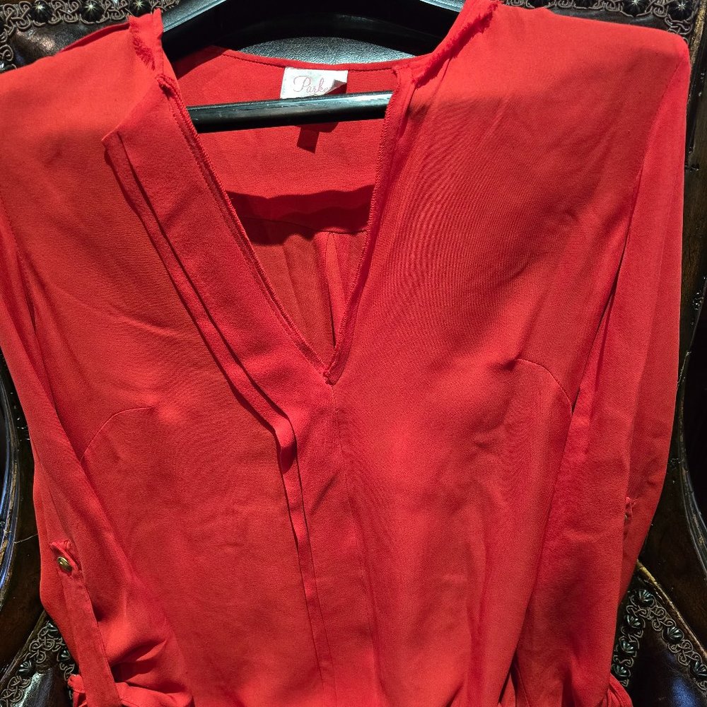 parker Red silk top
